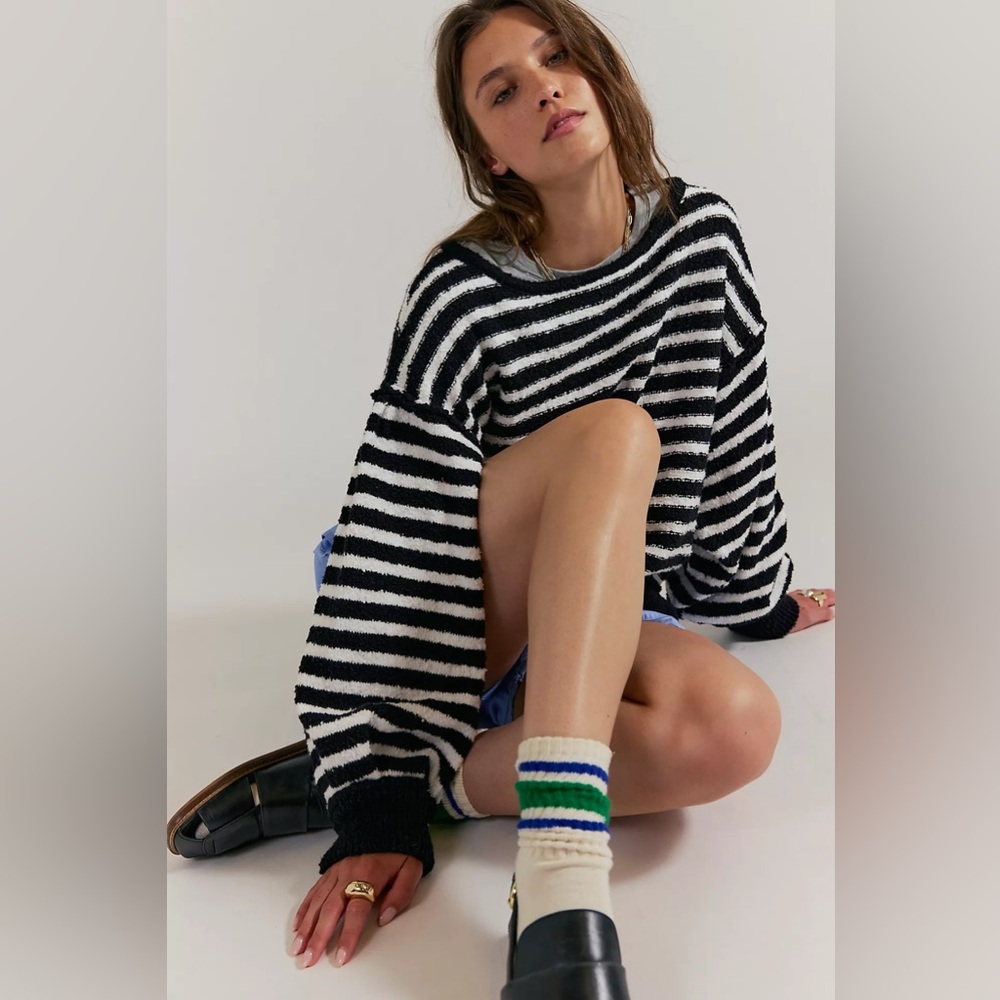 Arcadia Black and White Striped Sweater